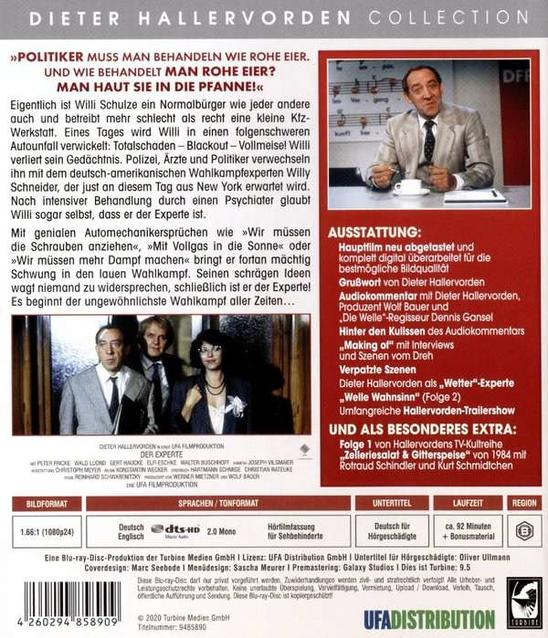 DVD-Hülle mit Text und Bildern eines Mannes.