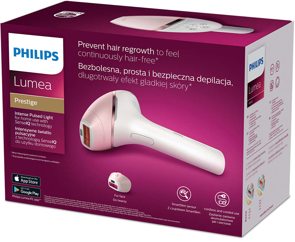PHILIPS Lumea Prestige IPL-Haarentfernungsgerät BRI950/00, weiß-rosa IPL-Haarentfernungsgerät (Weiß, Rosa, mit , )