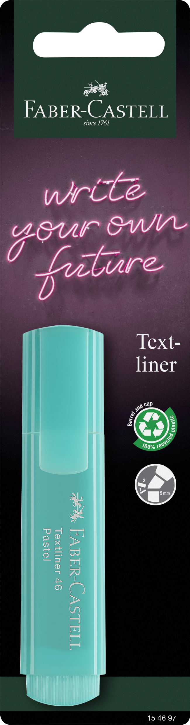 FABER-CASTELL Textmarker TL 46 Pastell BK farbl. sort Faserschreiber Farbauswahl nicht möglich