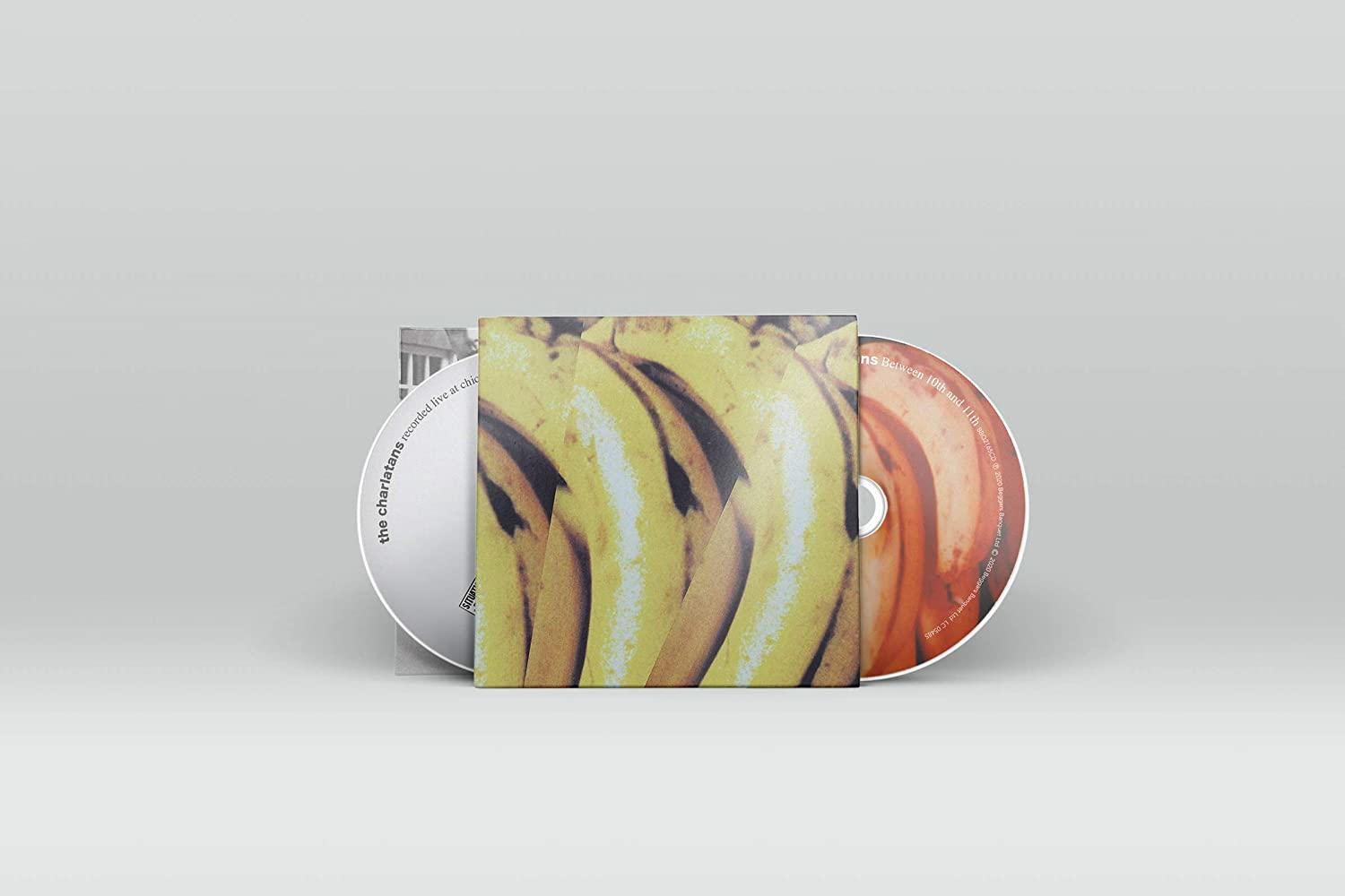Zwei CDs in einer Papphülle mit gelbem Bananen-Artwork auf weißem Hintergrund.