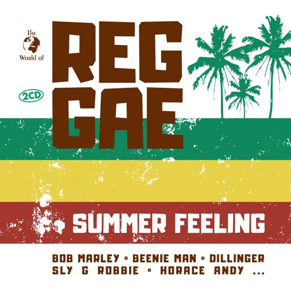 Albumcover: Reggae-Thema mit Text und Palmen.