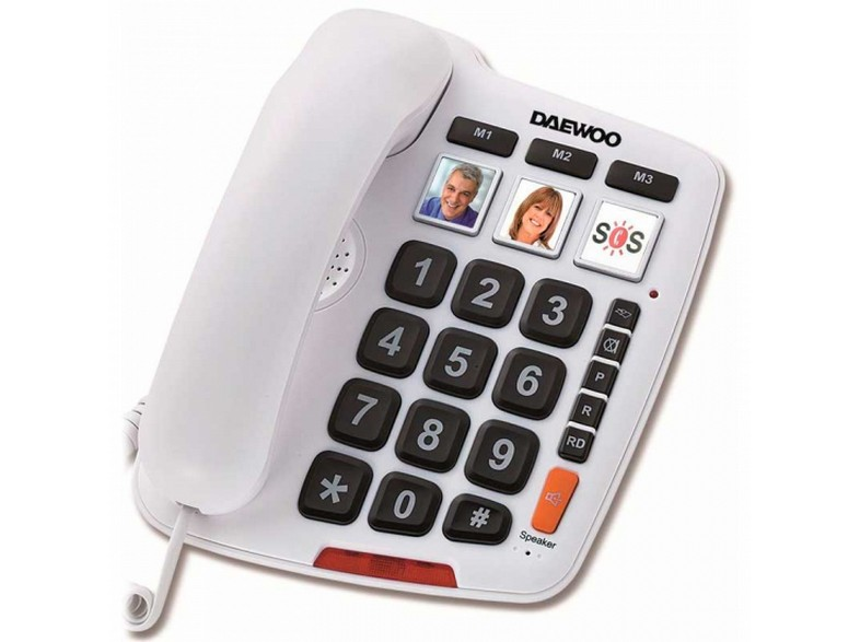 Dtc760 W Daewoo telefono fijo teclas grandes de sobremesa blanco dtc760c manos libres 16 memorias dae30dtc760 con y fotos 760 compatible audifonos cable