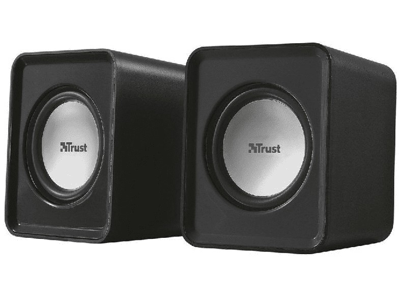 Altavoces para PC - Trust Leto, 6W, 2.0 canales, Diseño compacto, Negro