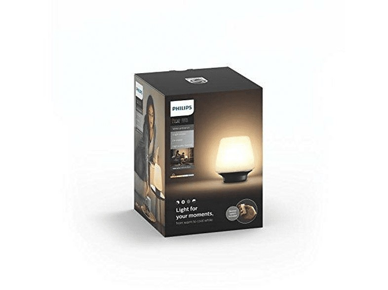 Lámpara de mesa - Philips Hue Wellness, LED inteligente con mando, Luz blanca de cálida a fría, Domótica