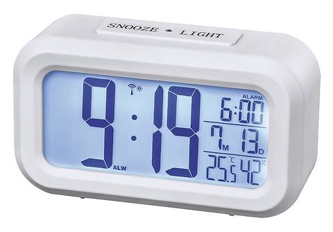 Reloj despertador  Hama RC 660, Digital, Higrómetro, Luz nocturna,  Repetición, Termómetro, Blanco