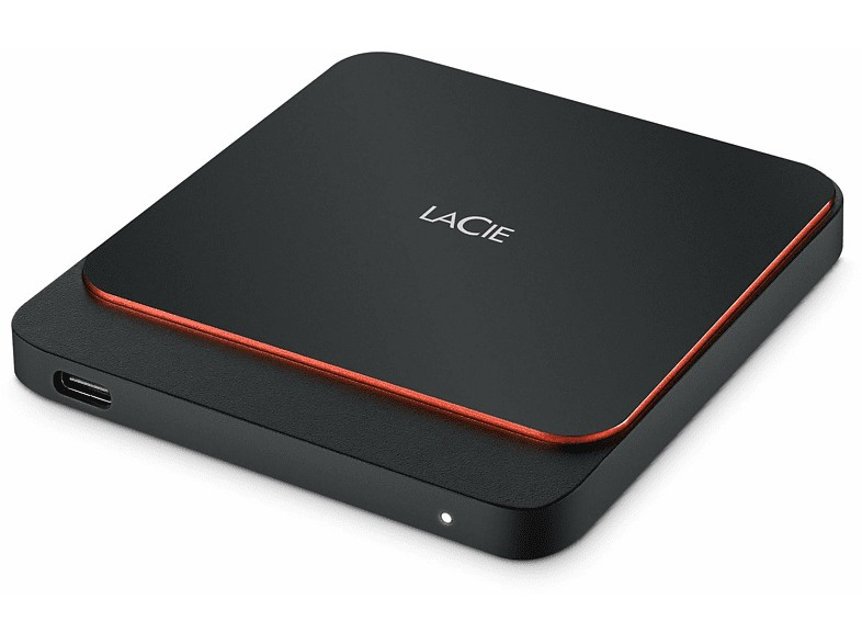 SSD externo 500 GB - LaCie STHK500800, USB 3.2, 540 MB/s, Naranja/Negro