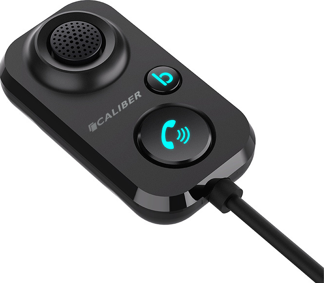 Contrôleur Bluetooth noir avec deux boutons et un cordon.