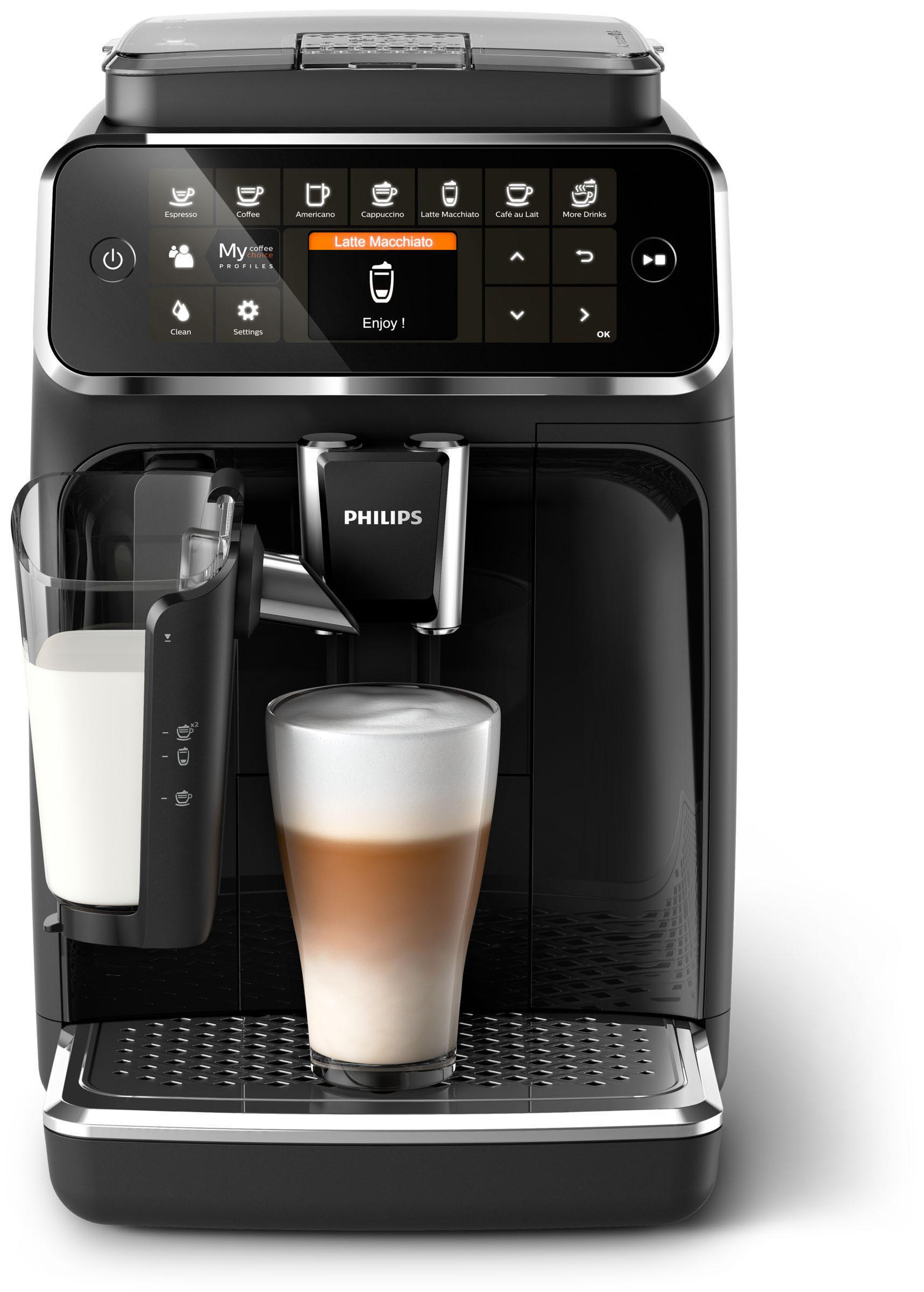 PHILIPS EP4341/50 Serie 4300 LatteGo 8 Kaffeespezialitäten Kaffeevollautomat Hochglanz Schwarz