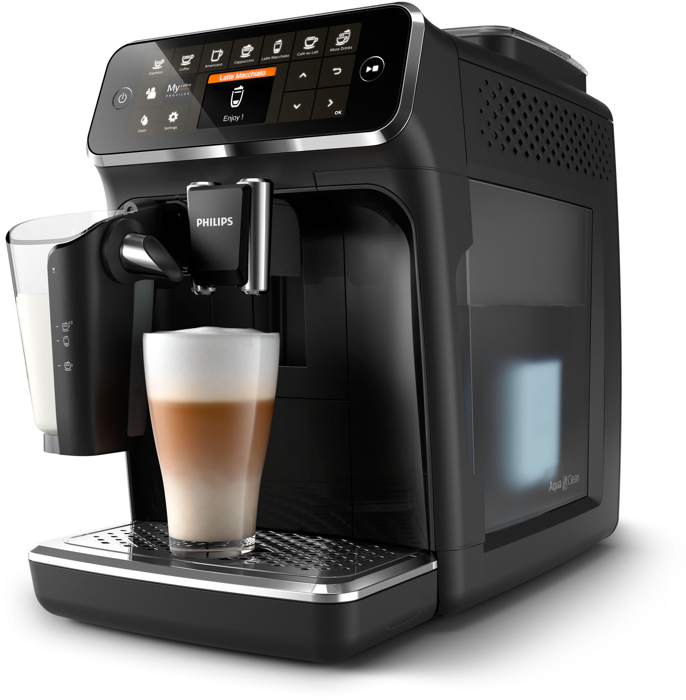PHILIPS EP4341/50 Serie 4300 LatteGo 8 Kaffeespezialitäten Kaffeevollautomat Hochglanz Schwarz