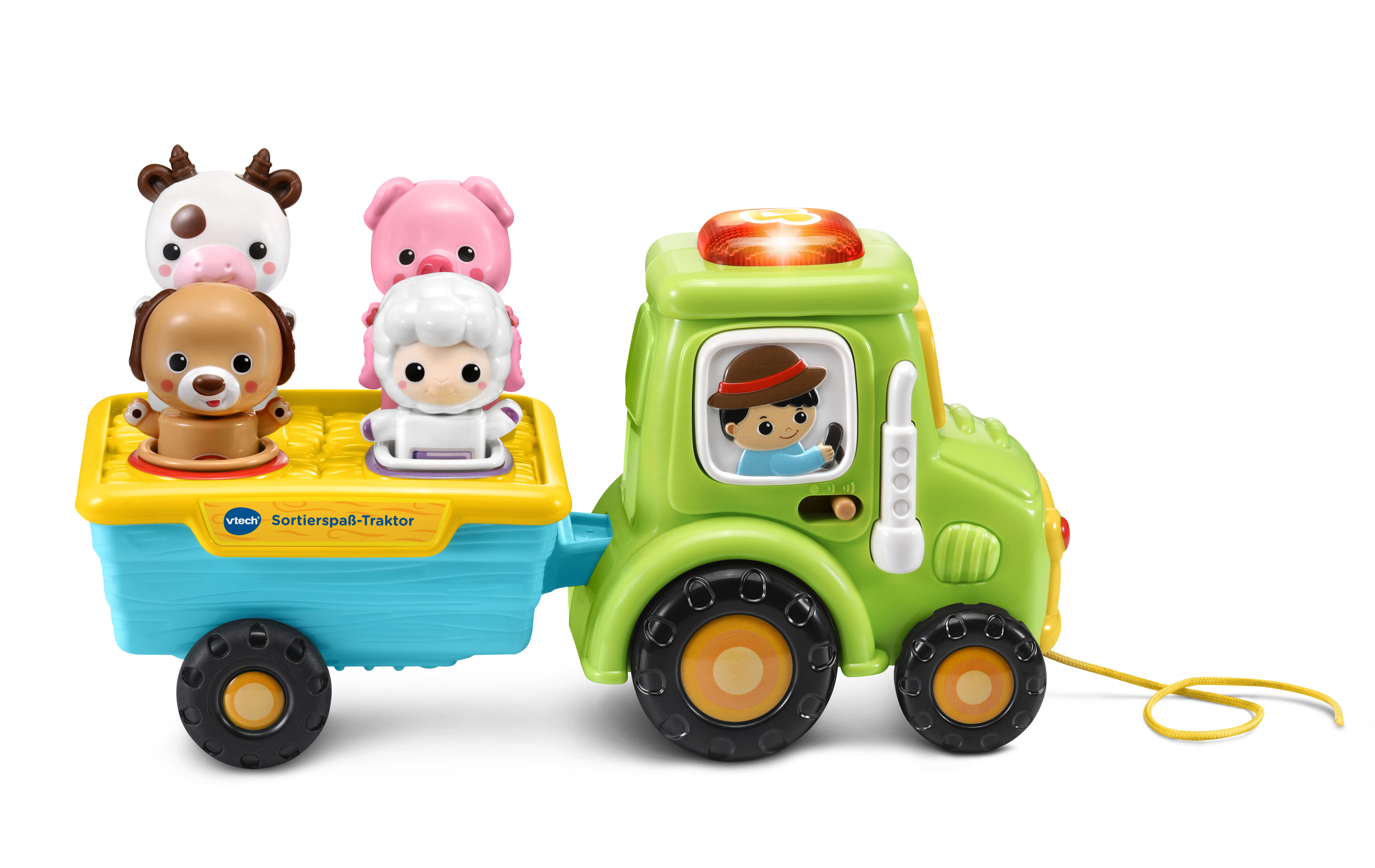 VTECH Sortierspaß-Traktor Nachziehspielzeug, Mehrfarbig