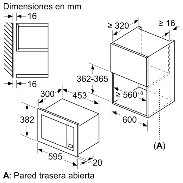 Microondas integrable - Balay 3WMB1918 Blanco, 17 litros, Potencia 800W