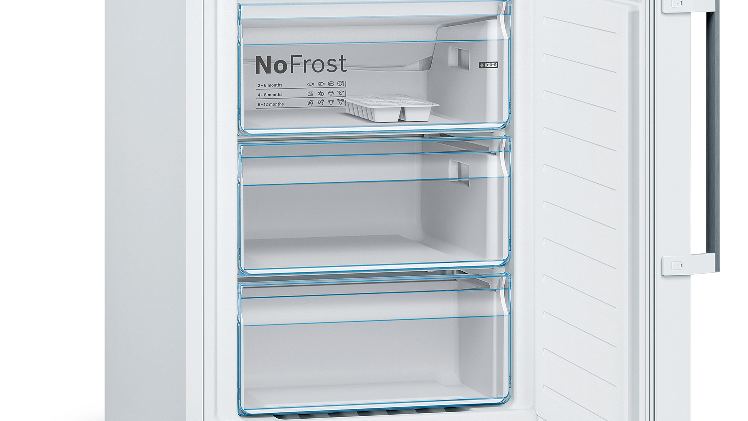 Frigorífico combi - Bosch KGN36XWDP, 324 l, No Frost, 186 cm, Pantalla LED, Blanco