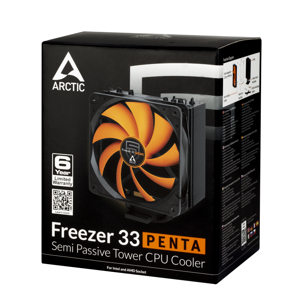 ARCTIC Freezer 33 PENTA CPU Kühler, Schwarz/Orange
