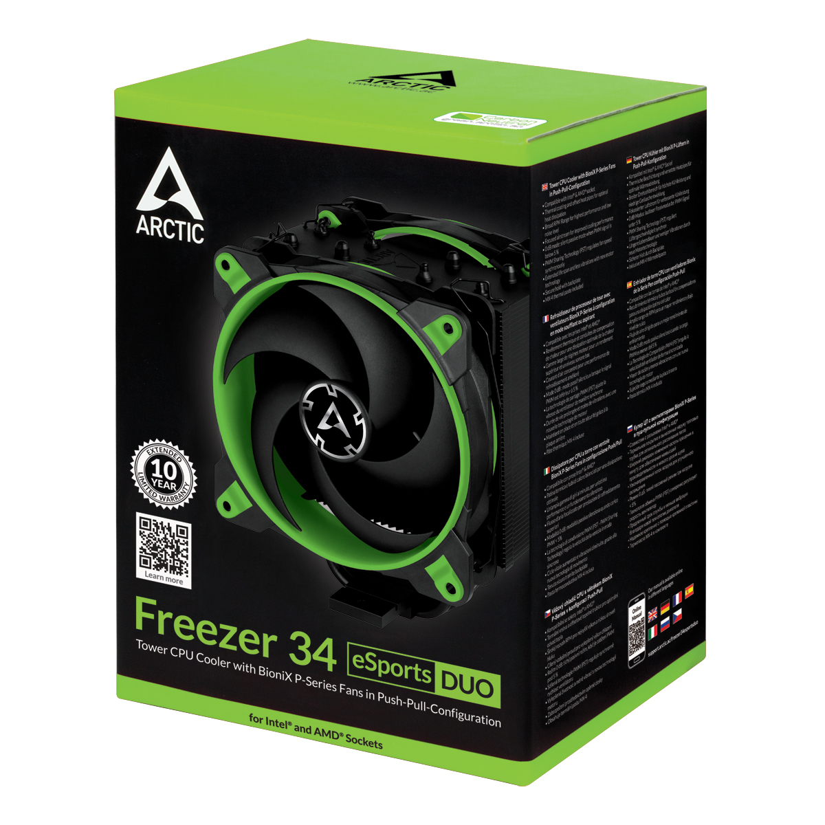 ARCTIC Freezer 34 eSports DUO CPU Kühler, Grün/Schwarz