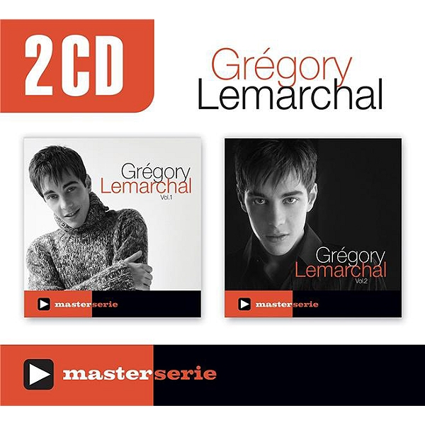 Albumhoes van Grégory Lemarchal met twee cd's, een masterserie logo en een portret.