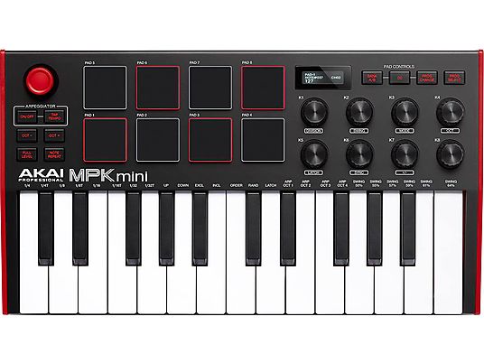 AKAI MPK Mini MK3 - Controller Tastiera (Nero/Rosso)