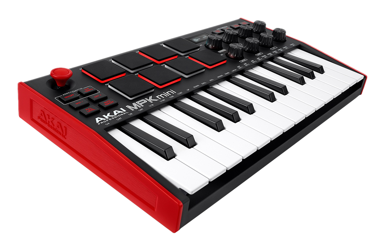 AKAI MPK Mini MK3 - MIDI/USB Keyboard Controller (Schwarz/Rot)