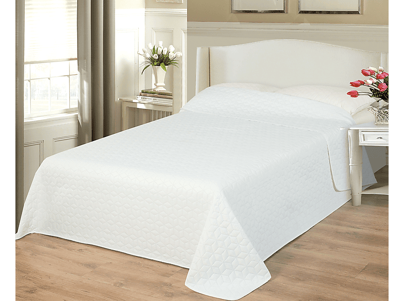 NATURTEX Emily microfiber ágytakaró, 235x250cm, fehér