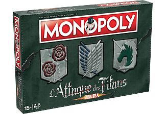 WINNING MOVES Monopoly : L'Attaque des Titans (Französisch) - Brettspiel (Mehrfarbig)