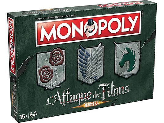 WINNING MOVES Monopoly : L'Attaque des Titans (francese) - Gioco da tavolo (Multicolore)