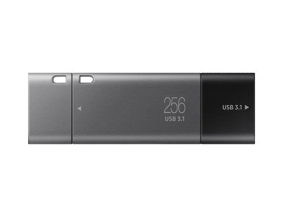 USB-Stick, 256 400 Schwarz SAMSUNG Plus MB/s, GB, Duo