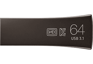 SAMSUNG Bar Plus USB-Stick, 64 GB, 300 MB/s, Titan Grau