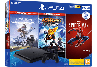 SONY PlayStation 4 Slim 500GB + Horizon: Zero Dawn - Complete Edition + Ratchet & Clank + Marvel's Spider-Man