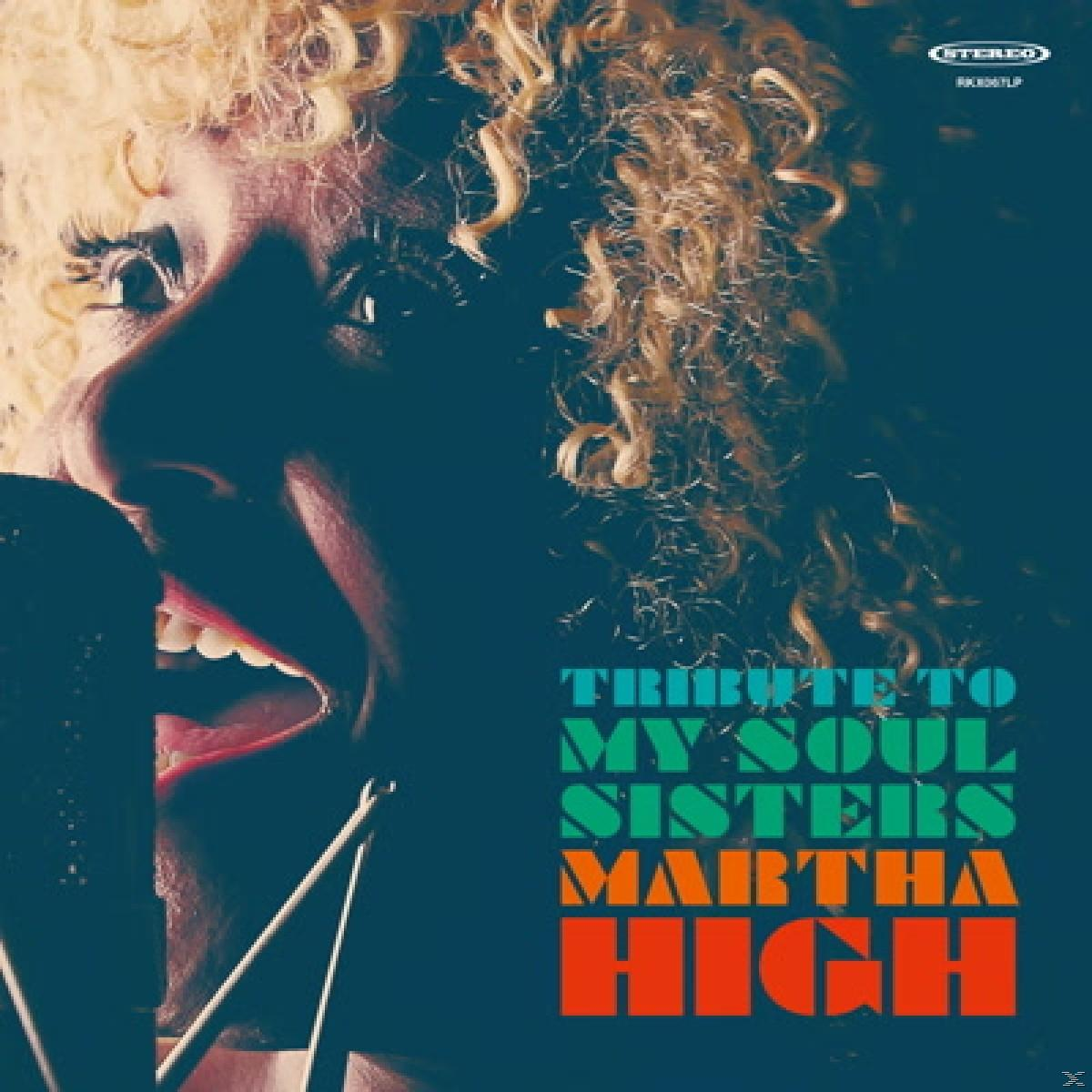 Albumhoes. Blonde vrouw zingt in een microfoon. Tekst: Tribute to My Soul Sisters, Martha High.