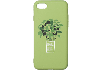 CELLECT GoGreen iPhone hátlap, bazsalikom mintás, zöld (iPhone 7/8/SE 2020)