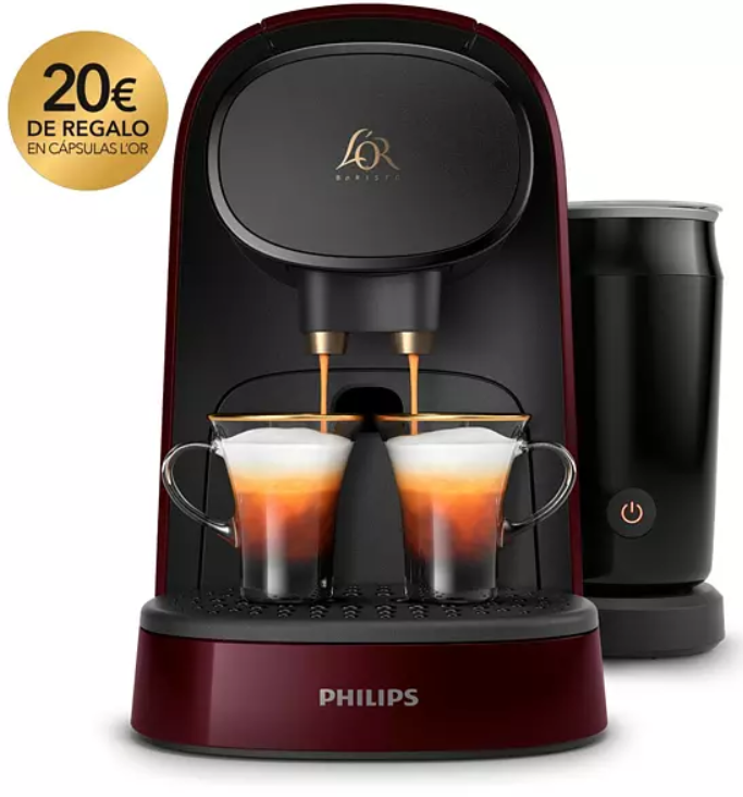 Cafetera De Philips lm801480 lor barista premium rojo espumador leche compatible individual y doble 19 12 variedades incluyendo cappuccino 1