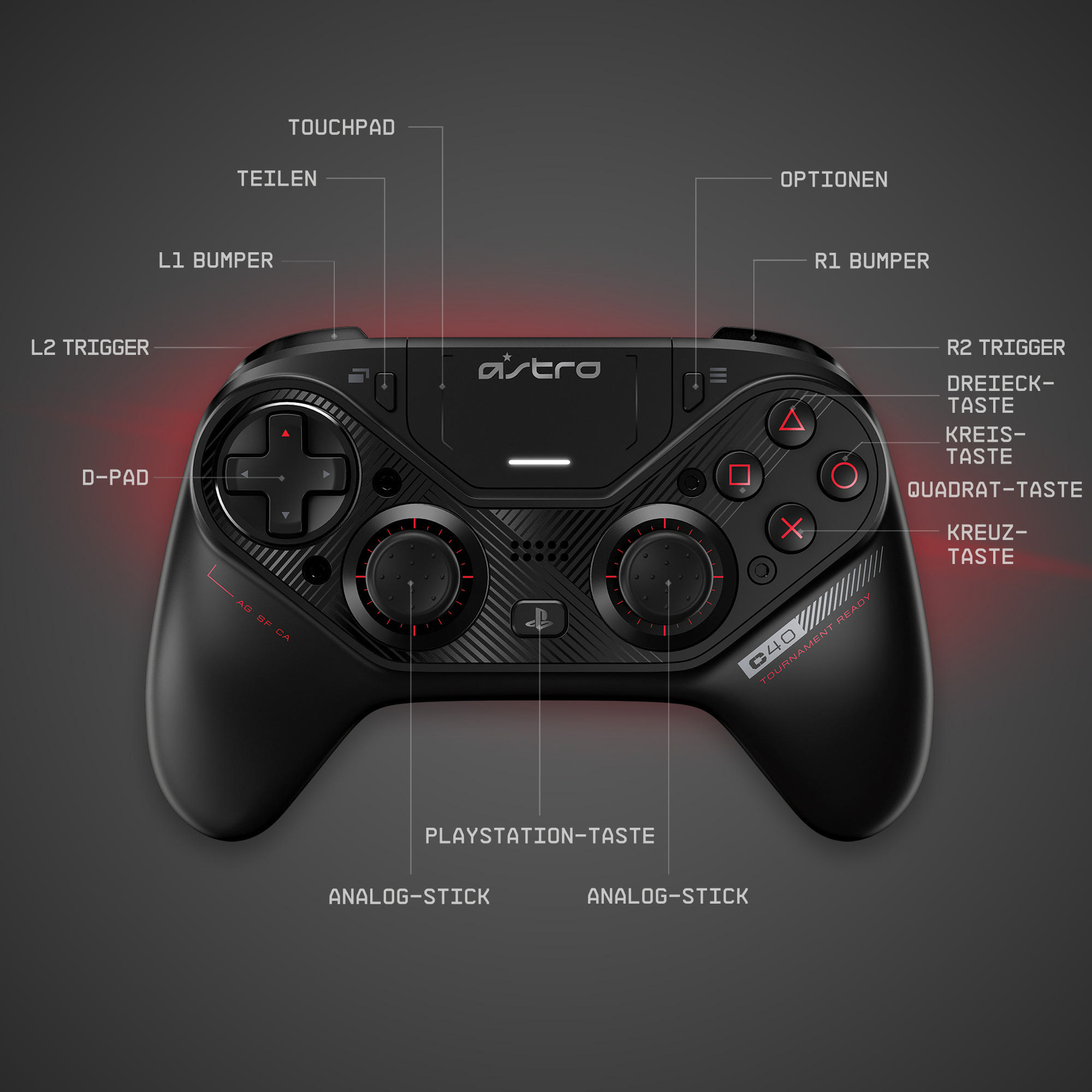 ASTRO GAMING C40 TR Controller Schwarz für PlayStation 4, PC