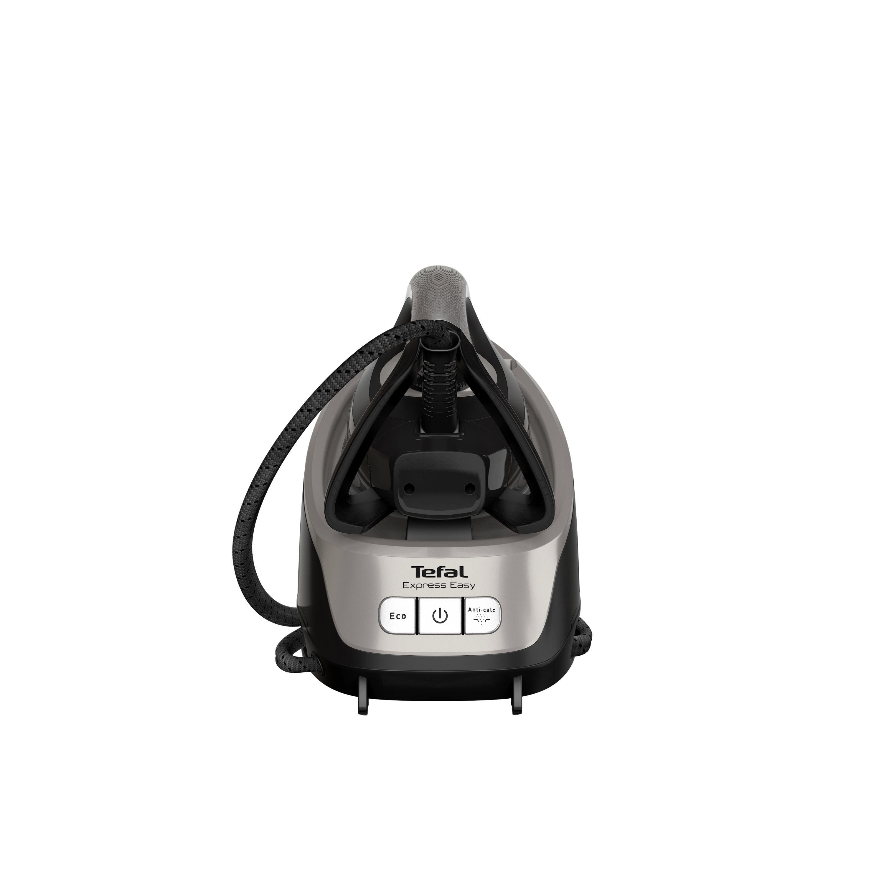 Ein Tefal Bügeleisen mit ECO und Anti-Calc-Knöpfen.
