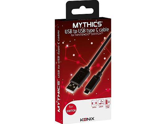 KONIX Mythics - USB-Kabel (Schwarz)