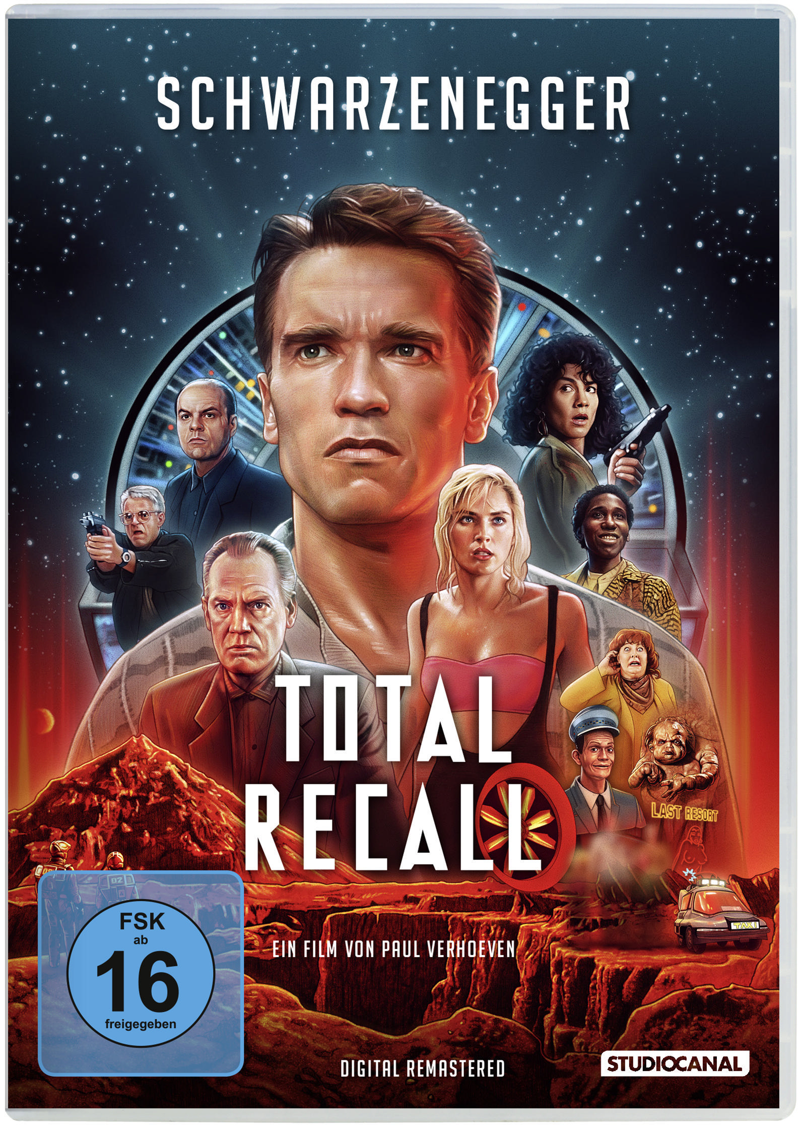 Filmposter für 'Total Recall' mit Arnold Schwarzenegger und anderen Schauspielern.