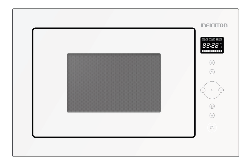 Microondas integrable - Infiniton IMW-WGL52, 900W, 25 l, Encastrable, Blanco