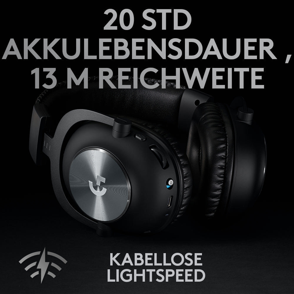 PRO Headset X LIGHTSPEED , LOGITECH Schwarz Kabelloses Over-ear Gaming