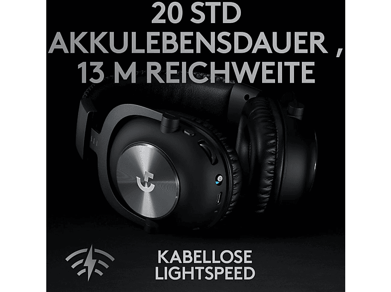 LOGITECH PRO X LIGHTSPEED kabelloses, Over-ear Gaming Headset Schwarz