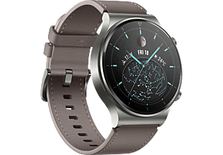 HUAWEI Watch GT 2 Pro Classic (46 mm) - Montre intelligente (Largeur : 22 mm, Cuir, Gris/Argent)