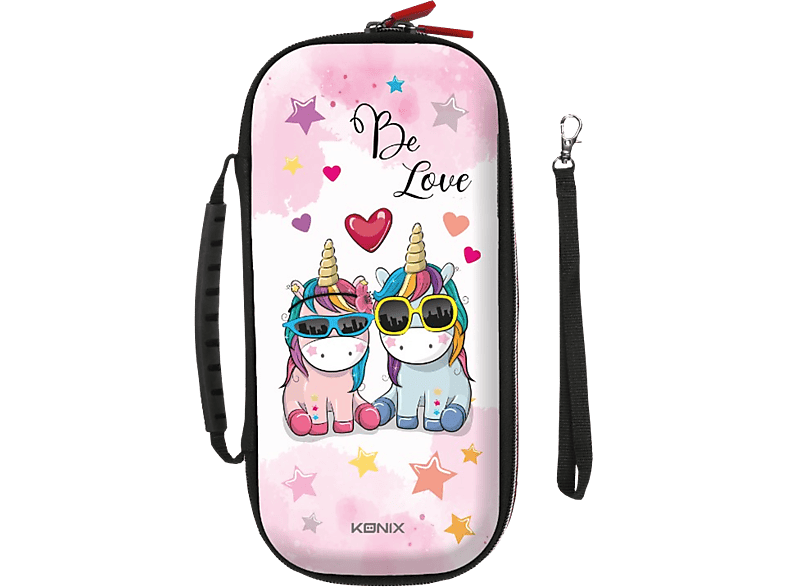 KONIX Mythics Pro Carry Case Unicorn - Schutzhülle (Schwarz/Rosa)