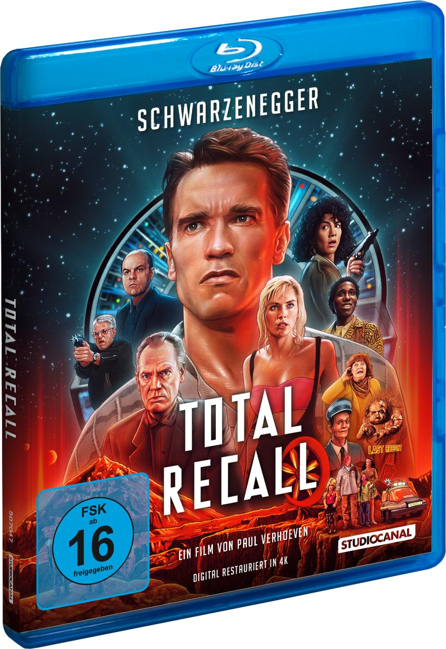 Blu-ray-Disc von Total Recall mit Arnold Schwarzenegger, blaues Cover.