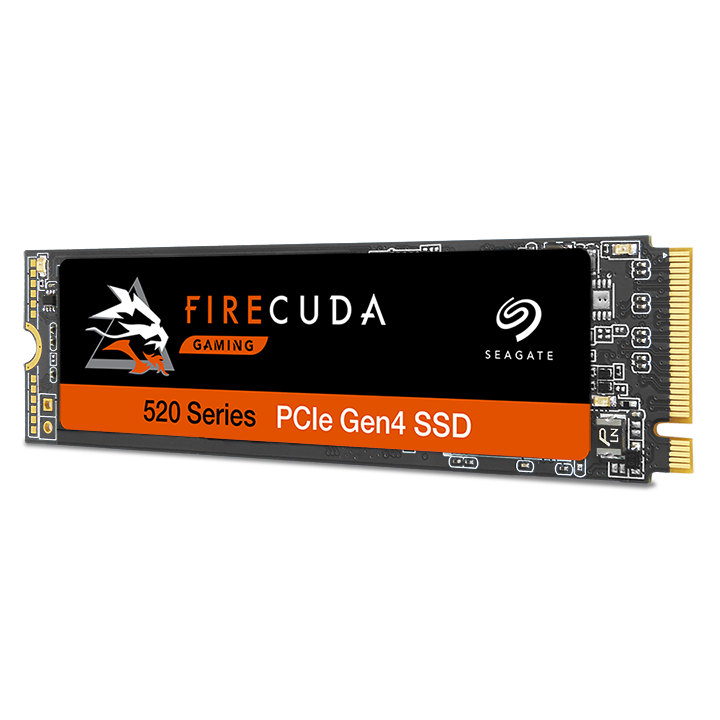 Black and orange SSD, with "FireCuda Gaming" logo and text.
