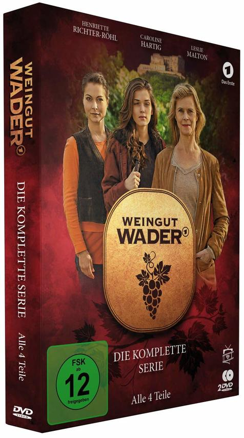 DVD-Box mit drei Frauen auf dem Cover. Der Titel "Weingut Wader" ist darauf.
