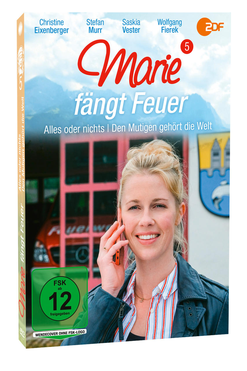 DVD-Cover mit einer Frau am Telefon. Der Titel lautet 'Marie fängt Feuer'.
