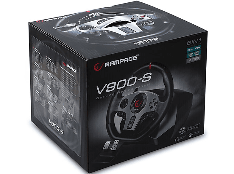 RAMPAGE V900-S 6in1 Pedallı Gaming Direksiyon Siyah_5