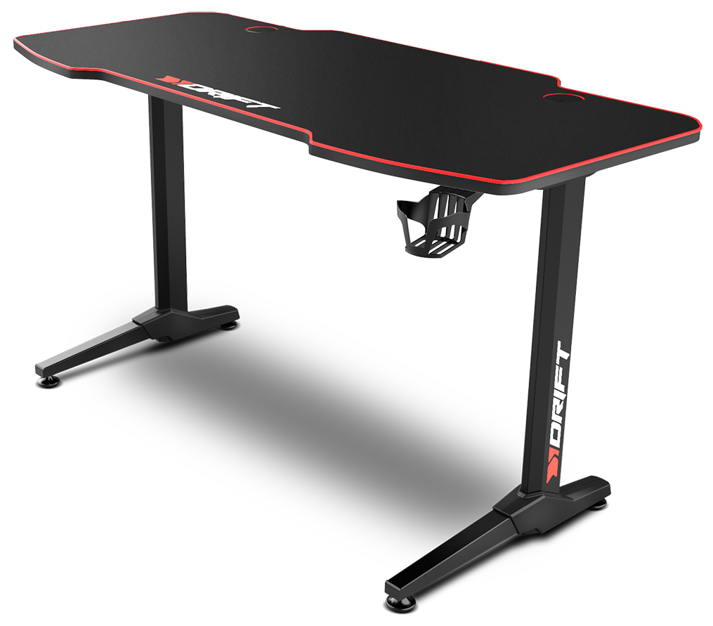 Mesa gaming - Drift DZ200, Hasta 80 kg, Negra/Roja