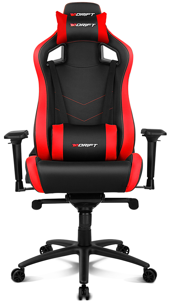 Silla Gaming Drift dr500r reposabrazos 4d cervical y lumbar reclinable giratorio rojo dr500 profesional polipiel ajustable piston clase 4 sistema balanceo altura cojines