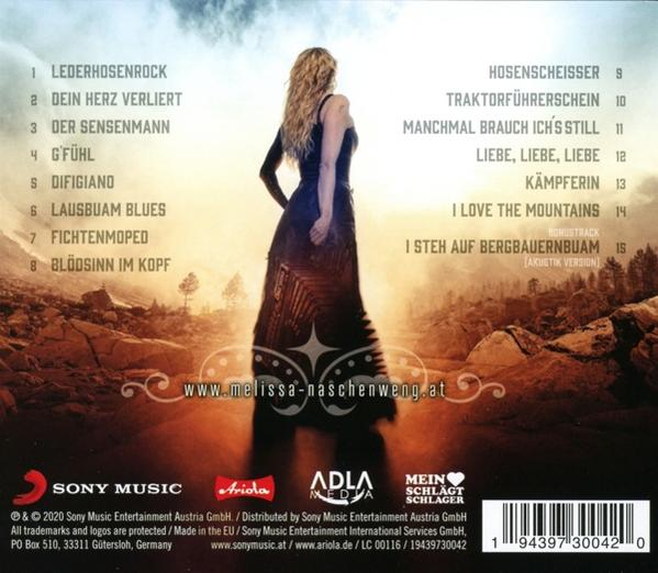 CD-Cover mit einer Frau in einem langen Kleid, Text auf Deutsch. Sony Music und andere Logos.