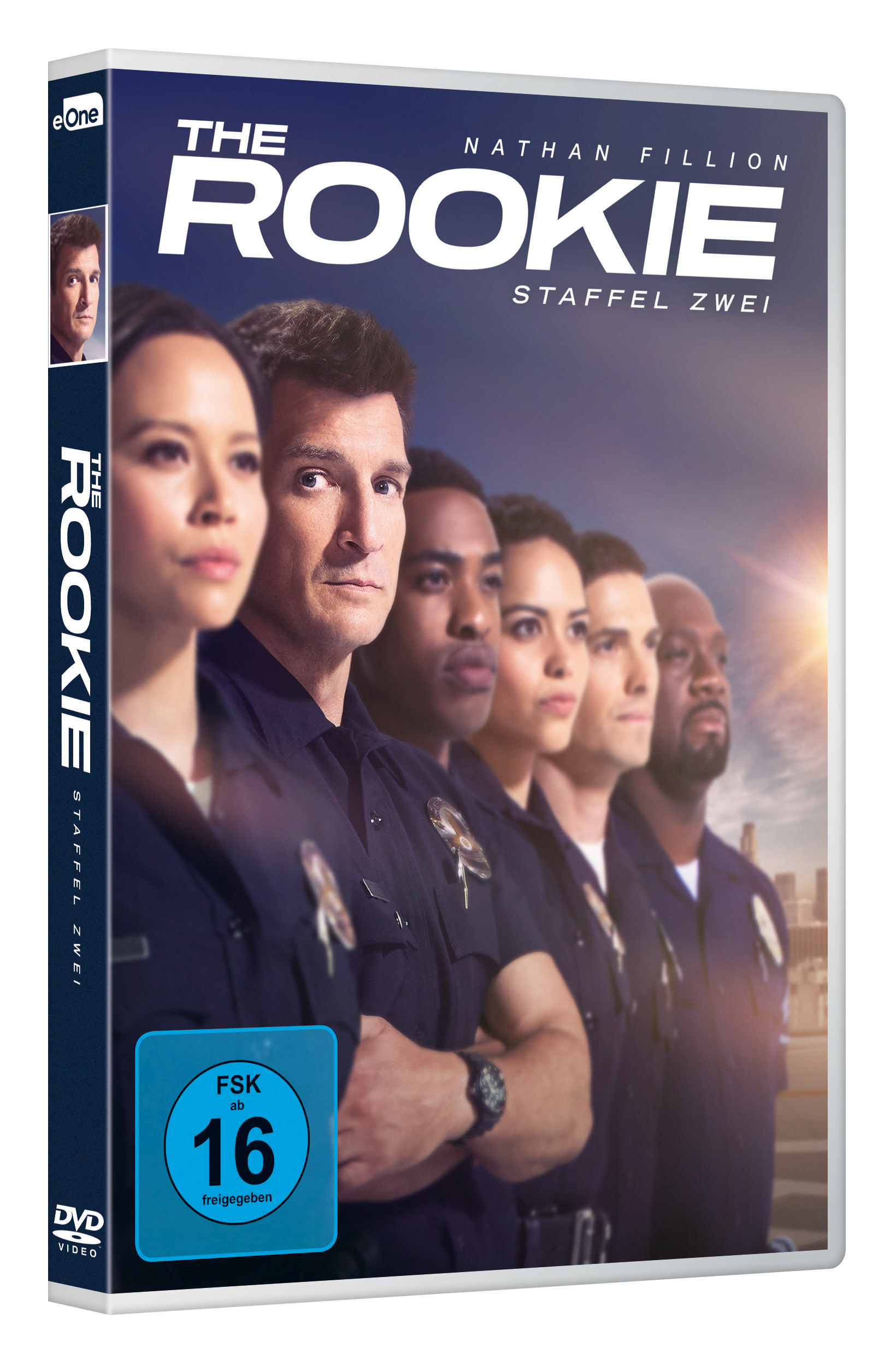 DVD-Cover für The Rookie. Zeigt mehrere Polizisten.
