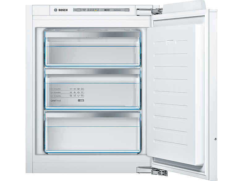 Bosch GIV11ADC0 Gefrierschrank, Flachscharnier mit Softeinzug (C, 70 l, 712 mm hoch, Weiß)