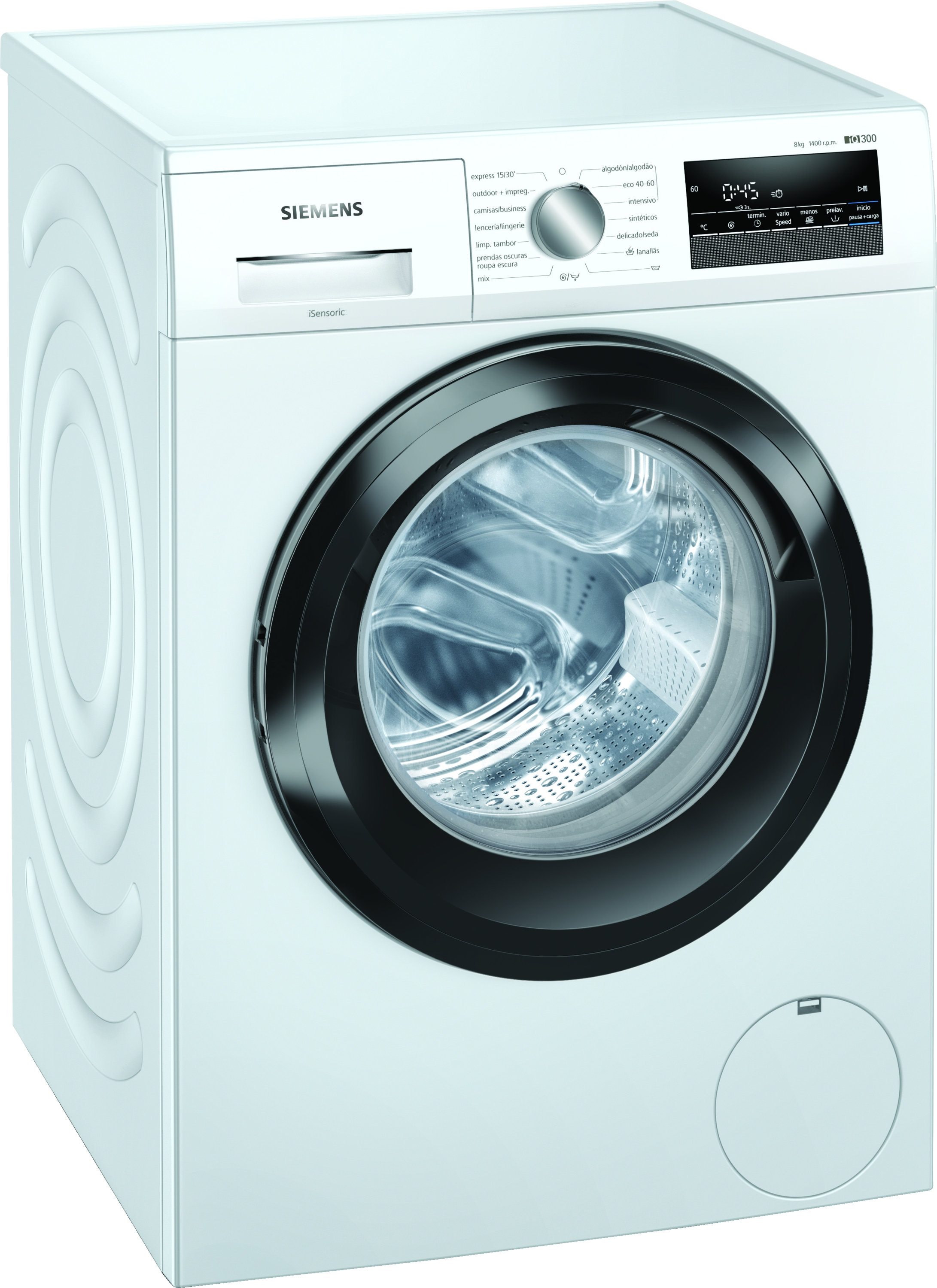 Lavadora carga frontal - Siemens WM14N290ES, 8 kg, 1400 rpm, 14 Programas, Blanco